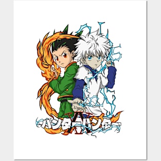 Dynamic Duo: Gon and Killua - Hunter x Hunter Design Posters and Art